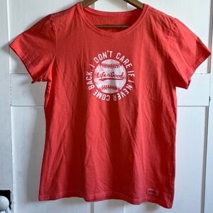 Life Is Good T-shirt Seventh Inning Anthem Crusher Baseball Tee